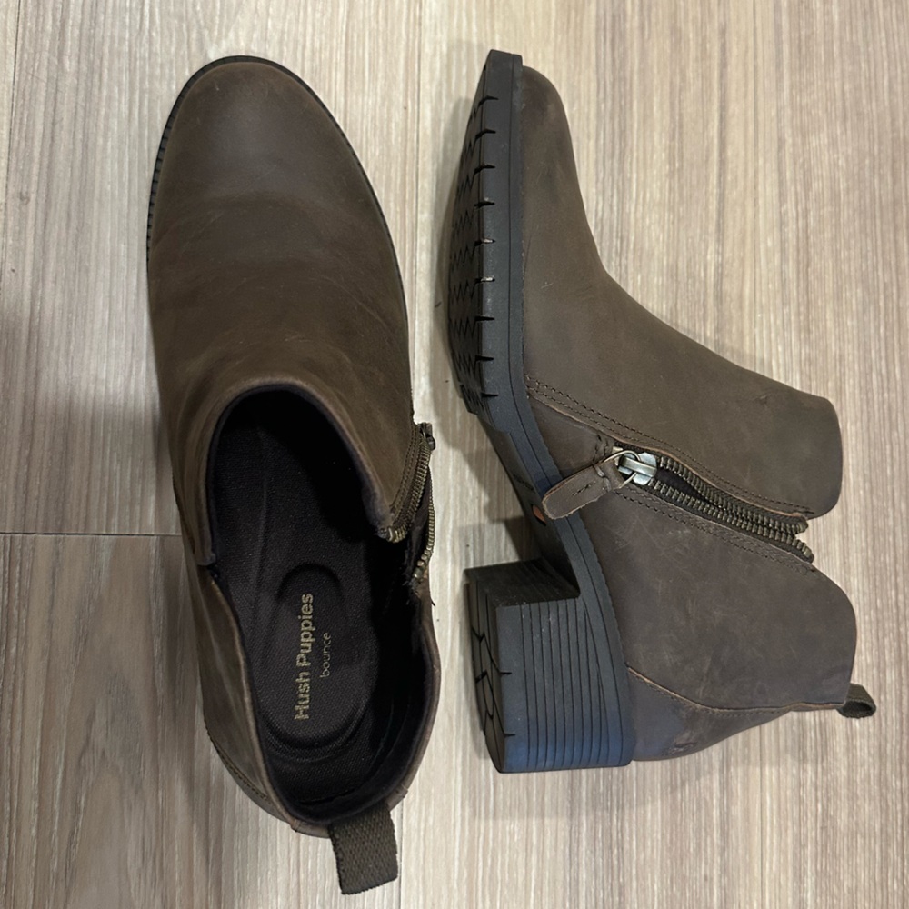 Hush Puppies Brown Ankle Booties